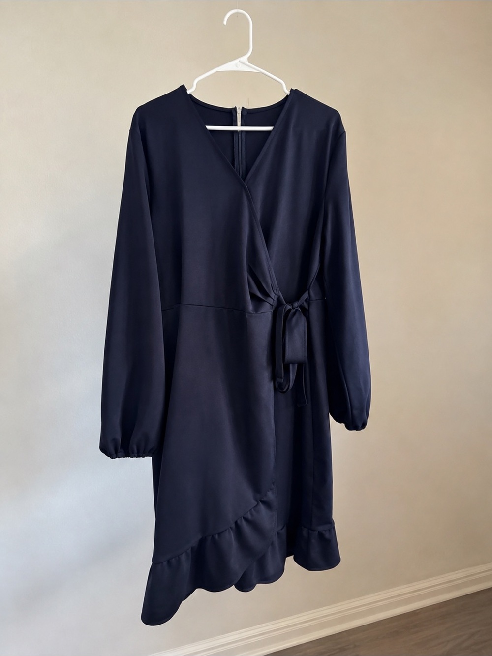 Navy Blue Plus Size Wrap Dress 2XL